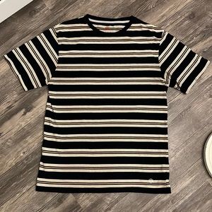 Zine Black White and Yellow Striped Shirt